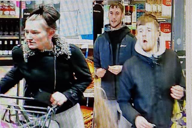 Police want to speak to these three people in connection with shoplifting offences in the Garstang area.