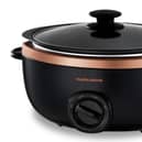 The Morphy Richards Sear & Stew Slow Cooker comes in various colours, including this rose gold accented version