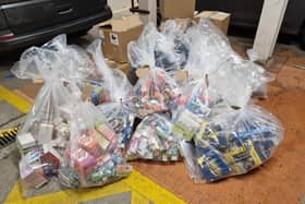 An estimated £20,000 worth of seized items.