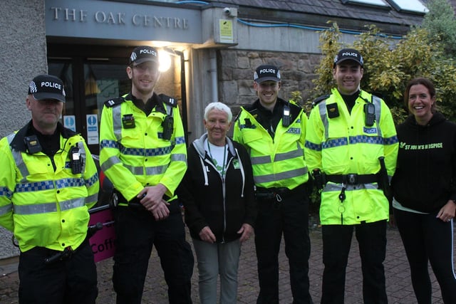 Lancaster police with hospice volunteers.