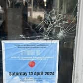 St John's Hospice are appealing for donations after an attempted charity shop break-in damaged a window that will need replacing.