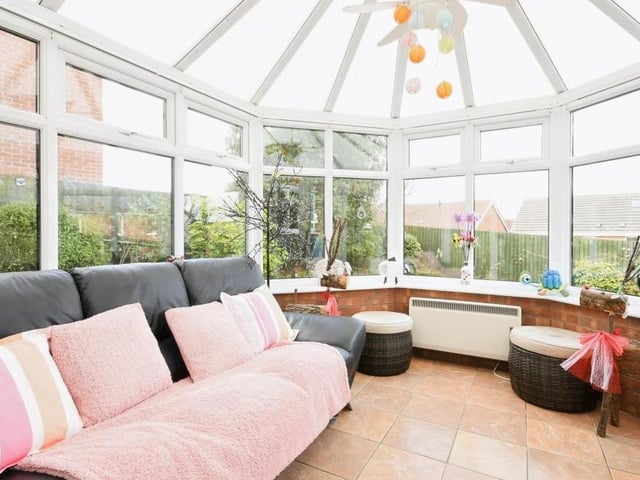 The conservatory, at the back of the Halstead Close property is not only bright but also comfortable. You could get away from it all in here, or even entertain guests.