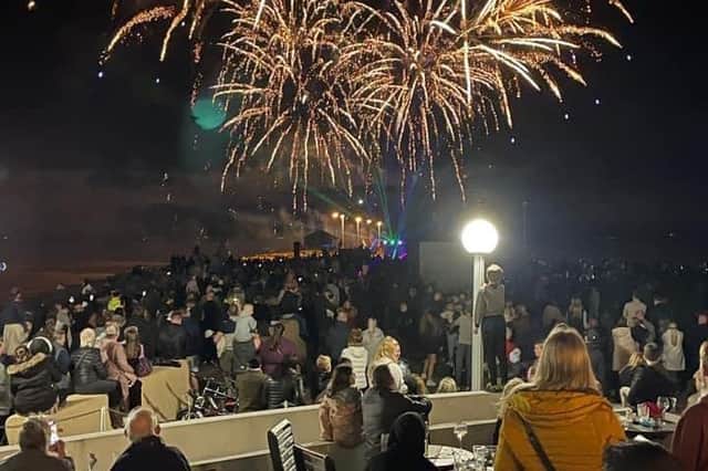 Up to 10,000 people attended the fireworks and laser display in Morecambe on Saturday. Picture by Pete Johnson.