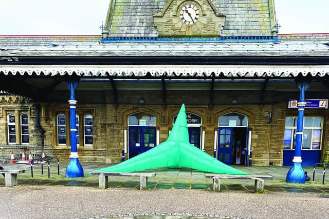 One of the inflatable sculptures pictured outside The Platform in Morecambe.