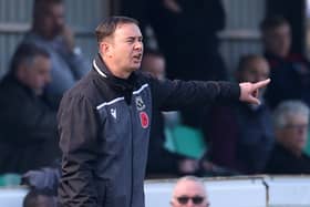 Morecambe manager Derek Adams  (Photo by James Chance/Getty Images)