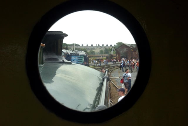 Driver's view... the former Steamtown site at the weekend's open event in 2009. Pictured from Geoff Hey from Carnforth's 1942 0-4-0 Saddle Tank engine.