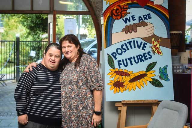 Positive Futures CEO Jan Gomez with service user, Lawrence Grubic.