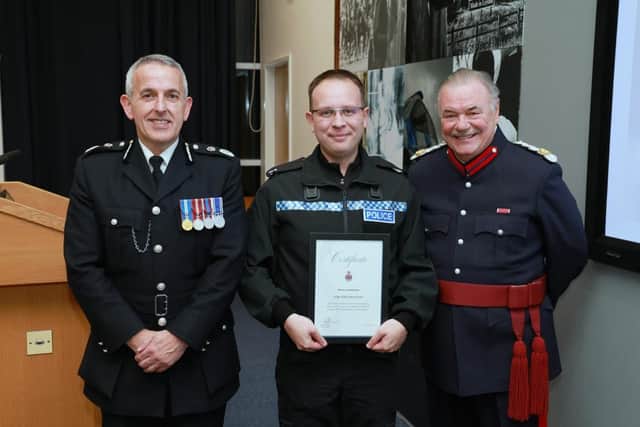Special Sergeant Darryl was awarded a certificate to commemorate his five years’ service milestone