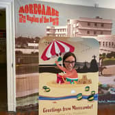 Lancaster City Museum's co-manager, Rachael Bowers is ready for her seaside close-up at the Morecambe exhibition.