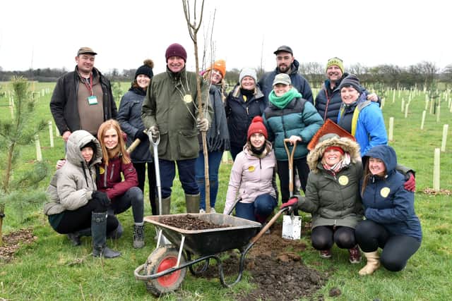 Edwin Booth and the Booths team planting the legacy wood at Myerscough College. Photo: Steve Pendrill Photography