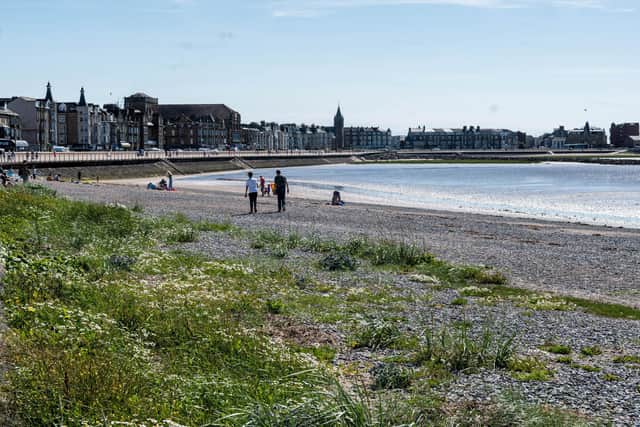 Morecambe beach looking towards the West End.