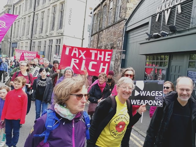 Marchers in North Road.