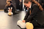 Pupils learning CPR at Bay Leadership Academy.