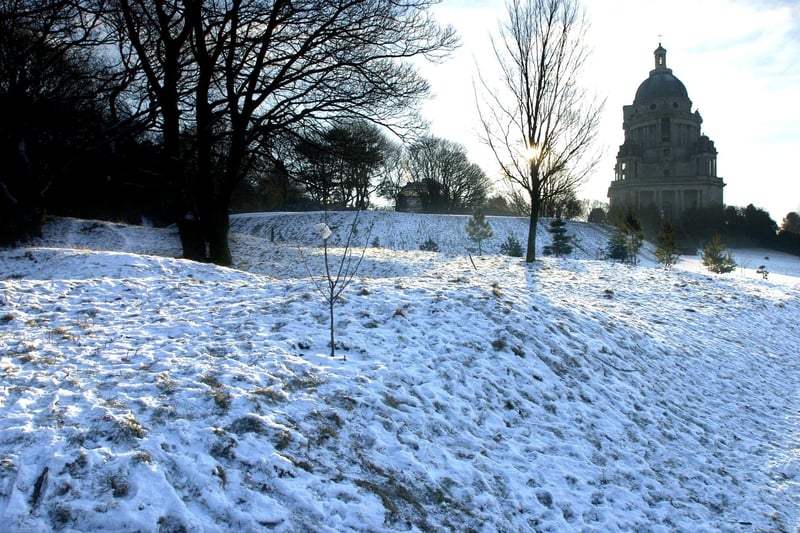 Ashton Memorial and Williamson Park snow scene.