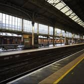 Deserted platforms at Preston Station today.