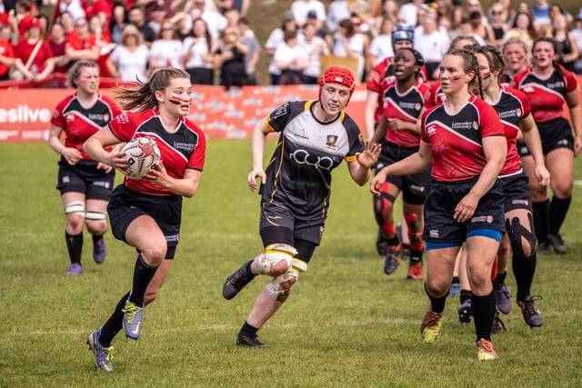 Women's rugby at the Roses sports tournament.