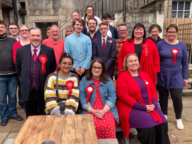 Some of the victorious Labour councillors, with outgoing former group leader Erica Lewis front right.