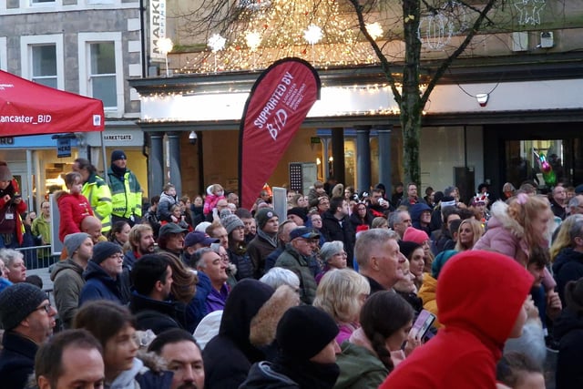 Crowds gather for the Christmas lights switch-on.
