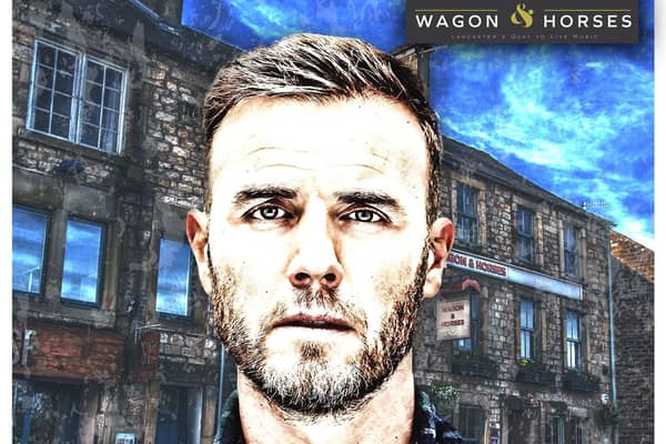 Mark will be appearing as Gary Barlow at the Wagon and Horses pub in Lancaster on Friday April 7.
