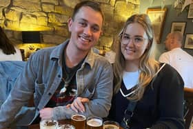 Declan and Kelly in Accidental Brewery & Micropub on Saturday.
