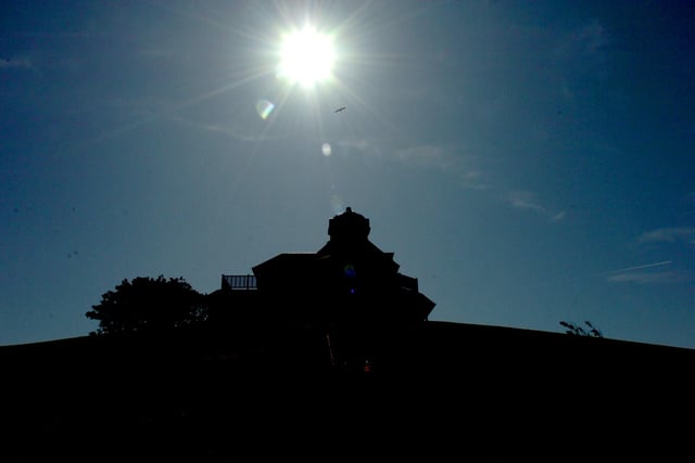 The Mount in Fleetwood caught in shadow on a dazzling sunny day in 2009