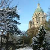 The Ashton Memorial looking magnificent during snowy weather in Williamson Park.