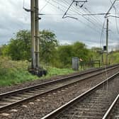 Overhead cables which have come down on the West Coast Main Line.