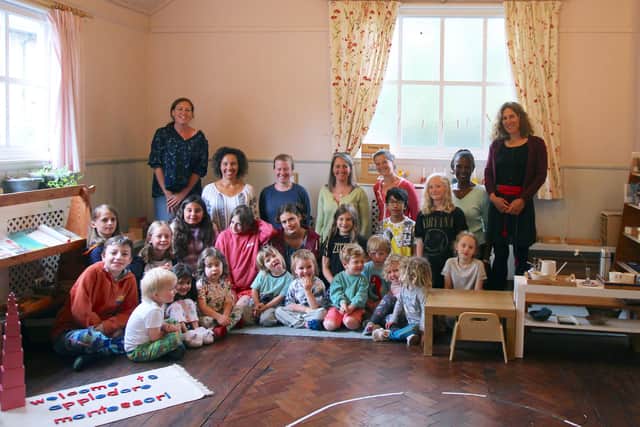 Staff and children from the Appledore and Steiner centres in Lancaster.