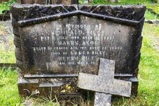 The gravestone of Reginald Riley, who was murdered in 1908. Picture courtesy of Bob Fleetwood.