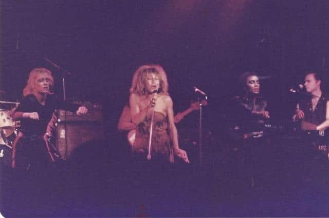 One of David Upton's photos of Tina Turner performing at Lancaster University in 1984.