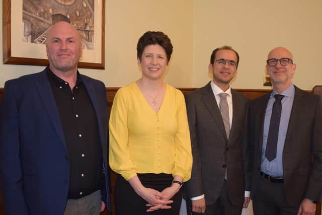 Prof Simon Green, of the University of Hull; Alison Thewliss MP, SNP spokesperson for Home Affairs; Dr Mahmoud Gad, Lancaster University Management School; Prof Andrew Crane, Director of the Centre for Business, Organisations and Society at the University of Bath.