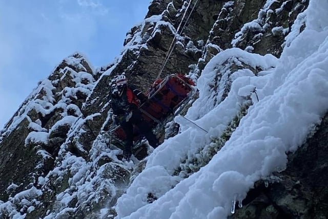 Ben Longton was winched out of a gully he was trapped in on Scafell Pike.