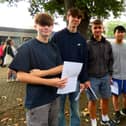 This happy bunch of lads, from left, Jake, Jake, Joe, Yi Xu and Ciaran, are all pleased to have achieved the grades for their places at Ripley Sixth Form.