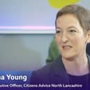 Joanna Young appearing on the BBC after the new Budget was set.