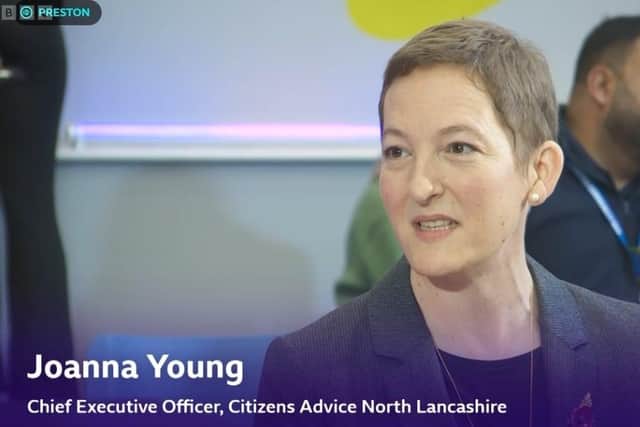 Joanna Young appearing on the BBC after the new Budget was set.