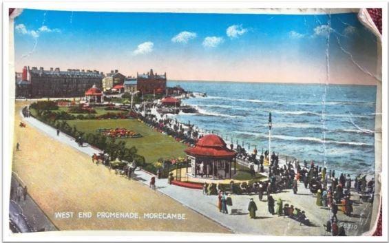 An original colour honeymoon postcard of Morecambe.