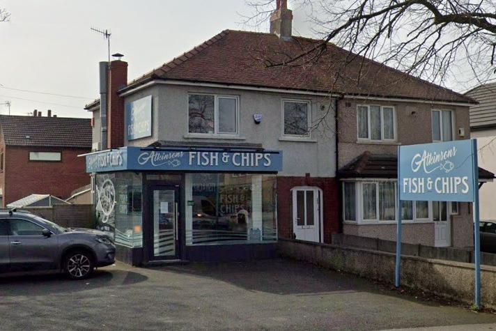 Atkinsons Fish & Chips on Lancaster Road, Morecambe, has a current 5 star rating.