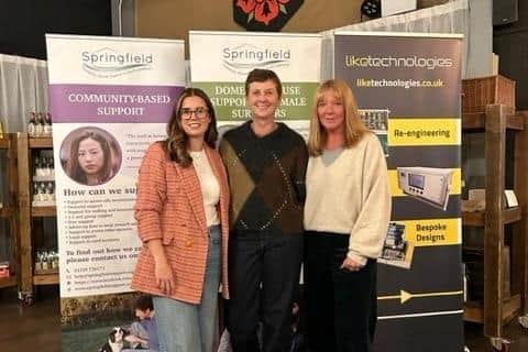From left: Katie Banks, marketing executive, Like Technologies, Kate Houlden MD, Like Technologies, Clare Feeney-Johnson, community hub manager, Springfield Domestic Abuse Support Services.