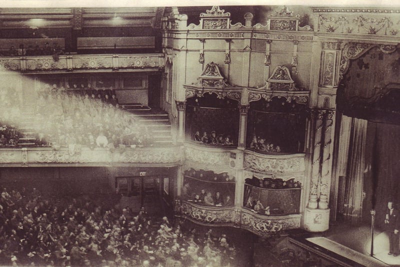 The theatre packed for a performance during its heyday.