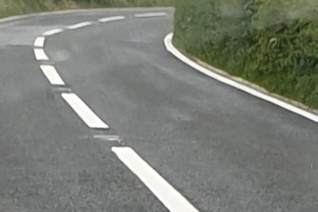 The white lines along the A588 have been repainted three times.