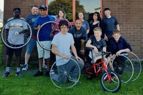 Some of the young people who have been involeved with E2M's bicycle repair workshop.