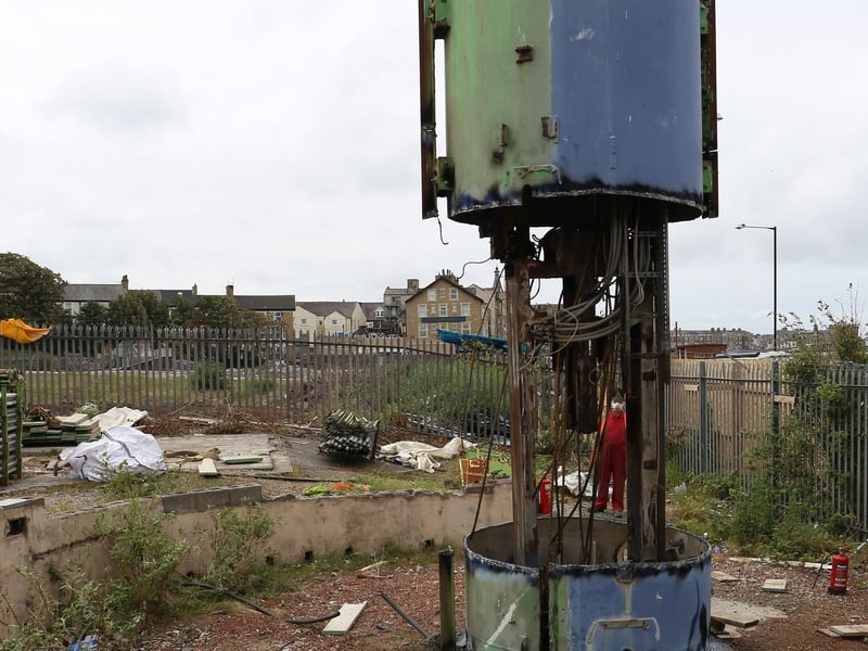 The final part of the Polo Tower demolition in Morecambe.