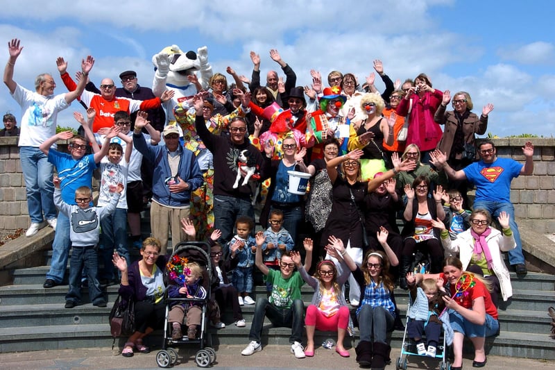 Fans of the town of Morecambe celebrate Morecambe Day at the Eric Morecambe statue.