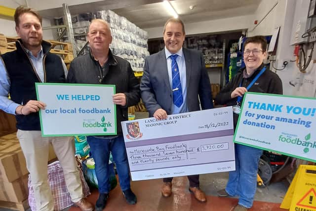 Morecambe Bay Foodbank was supported by many local businesses over Christmas.