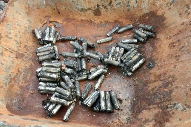 The batteries caught fire during transit on a refuse lorry.