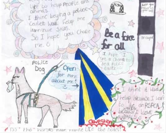 A poster done by Evie from a Lancaster school for the Mini Police scheme.
