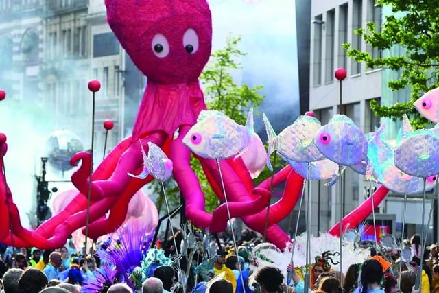 The Under the Sea parade is a fantastical underwater world of giant jellyfish, a drumming octopus and shoals of disco fish.