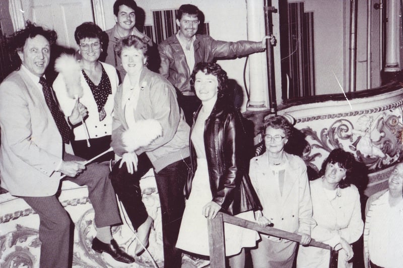 Comedian Ken Dodd with the Friends of the Winter Gardens in 1986. Among those pictured are Evelyn Archer (chair), Joan Kitching and June Stancliffe.