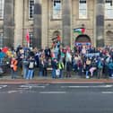 A recent Palestine protest in Dalton Square in Lancaster.