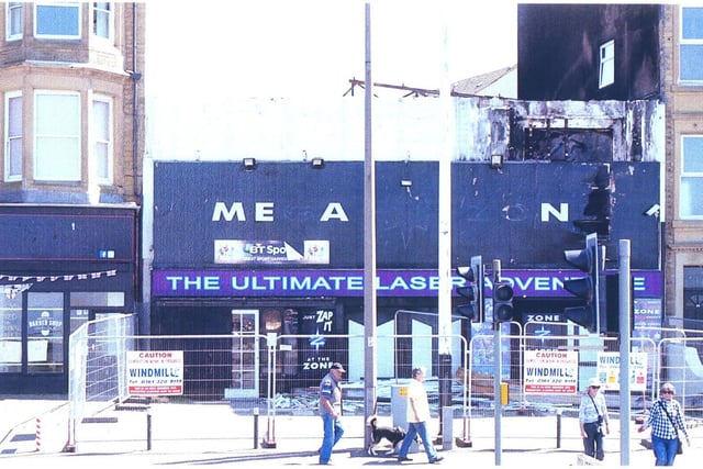 The derelict Megazone in Morecambe after a fire devastated it in 2014.
